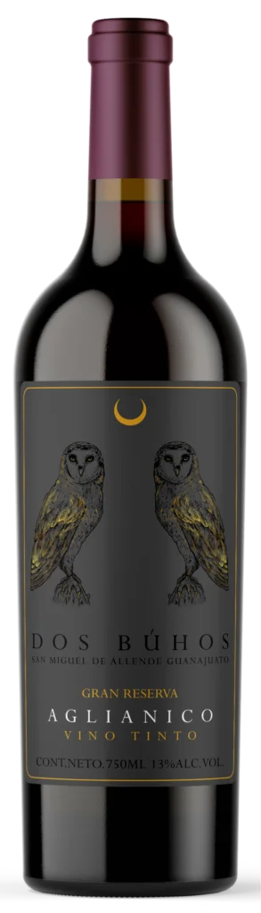Vino Aglianico viñedo Dos Búhos en San Miguel de Allende